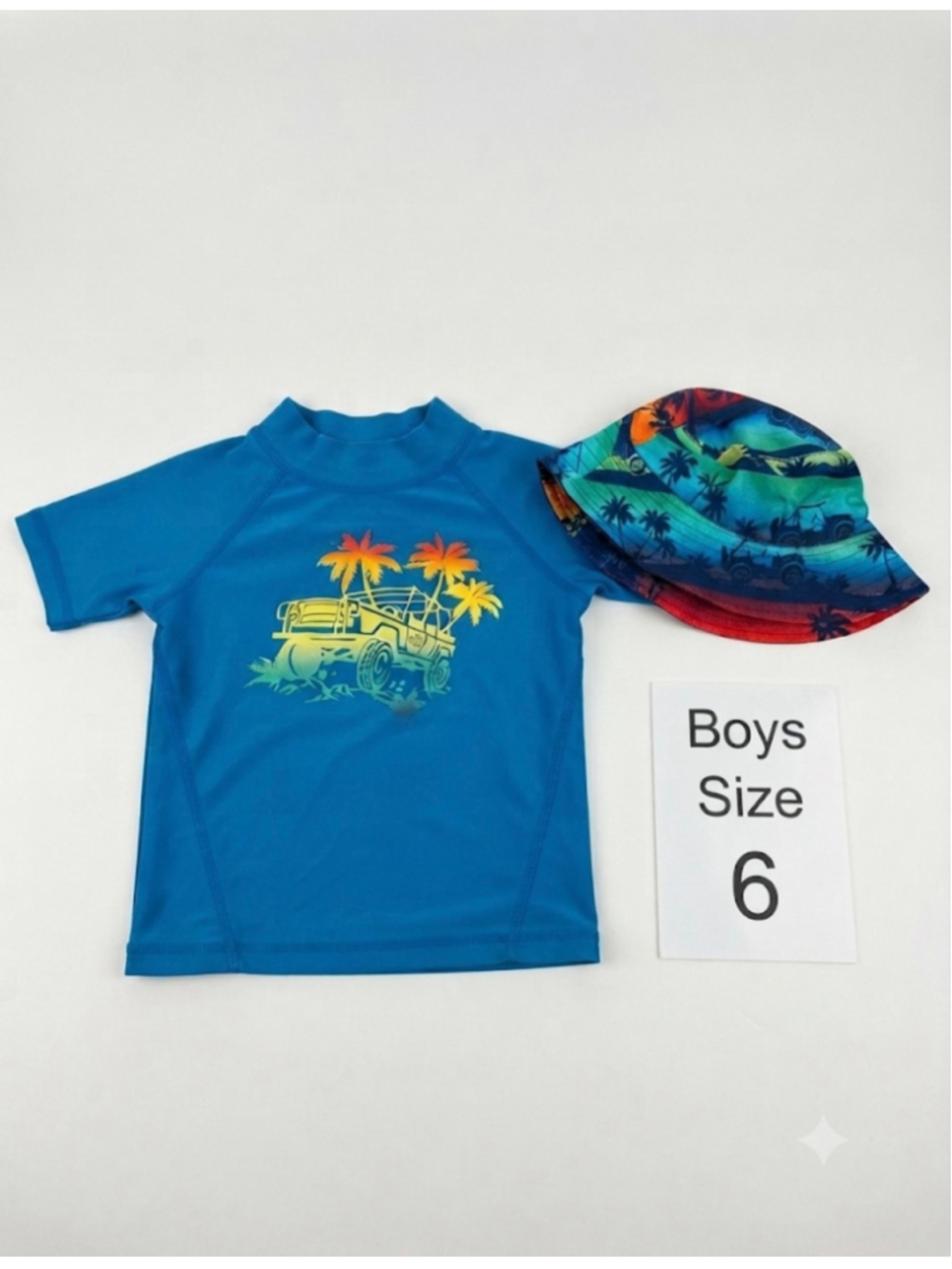 Boys VSkinz Rashguard Swim Set Size 6 Blue Multi-color